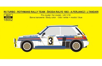 Decal – Renault 5 Turbo „Rothmans“ - Škoda Rallye 1983 - Ferjáncz / Tandari